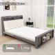 Full size bed frame with hidden storage compartment and safe round corners for a stylish and functional modern bedroom.