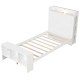 Twin size bed frame with storage headboard, 2 USB ports, and adjustable LED lights for modern bedroom convenience.