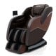 Full body massage chair in brown with 28 airbags, heater, and LCD touch screen for ultimate relaxation and comfort.