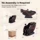 Full body massage chair in brown with 28 airbags, heater, and dual electric actuators for ultimate relaxation.