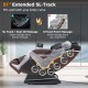 Full body massage chair in brown with 51" SL track, 28 airbags, and waist heater for ultimate relaxation.