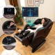 Full body massage chair in brown with LCD touch screen, airbags, and heater for ultimate relaxation and convenience.