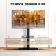 Height adjustable floor TV stand for 32-70 inch TVs with AV shelf, designed to fit behind TV cabinets for versatile.