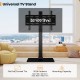 Height adjustable floor TV stand for 32-70 inch TVs with AV shelf, VESA compatible, ideal for living room or office use.