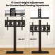 Height adjustable TV stand for 32-70 inch TVs with 5-level height adjustment and extra AV shelf for storage convenience.
