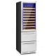 24-inch wine and beverage refrigerator with dual cooling zones, 108-bottle capacity, and sleek stainless steel design.