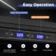 Upper and lower zone controls of the 24-inch wine and beverage refrigerator with LED display for easy temperature.