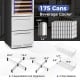 24-inch silver beverage cooler with dual temperature zones, holding 175 cans and featuring expandable organizers.