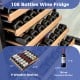 24-inch wine and beverage refrigerator with 9 wooden shelves, holding 108 bottles, featuring dual cooling zones for.