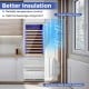 24-inch silver wine and beverage refrigerator with 3-layer glass door, featuring dual cooling zones and ample storage.