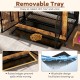 Removable tray of the rustic brown industrial dog kennel for easy cleaning of dirt, hair, and urine.