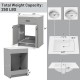 Bathroom vanity unit in gray with ceramic basin, 2 doors, and dimensions for easy installation and storage.