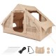 Inflatable camping tent for 4-6 people with 4 mesh windows, 2 doors, and waterproof 300D Oxford canopy for outdoor use.