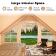 Spacious 4-6 person inflatable camping tent with 6.2 ft height, 68 sq.ft footprint, and large mesh windows for.