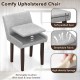 Comfy upholstered chair with a 5" soft-padded seat in gray, featuring a removable cushion for easy maintenance.