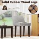 Comfy gray upholstered chair with solid rubber wood legs, supporting up to 350 lbs, perfect for kitchen or living room.