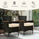 Beige patio chair seat cushion pads with soft touch and waterproof fabric, perfect for indoor and outdoor use.