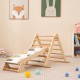 3-in-1 Pikler triangle climbing set with foldable ramp, made of natural wood, promotes balance and motor skills for.