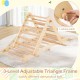 Adjustable 3-in-1 Pikler triangle climbing frame made of beech wood, designed for kids' play and motor skill.