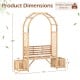 Garden Bench Arbor Arch Wooden Garden Arbor for Climbing Plants - Gallery View 5 of 10