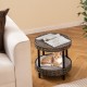 2-tier rattan cat nest with removable gray cushion, featuring elevated design for ventilation and sunbathing.