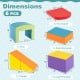 Multicolor 6-piece foam climbing blocks set featuring various shapes for toddlers, ideal for indoor play and skill.