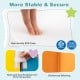 Close-up of high-density EPE foam from 6-piece soft play climbing blocks, featuring reinforced stitching and.