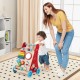 Multicolor baby push walker with a comfortable handle and smooth wheels, designed for toddlers 3+, encourages active.