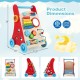 Multicolored baby push walker with handle and wheels, designed for toddlers 3+, featuring engaging activities and.