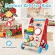 Multicolor baby push walker with handle and wheels, designed for kids 3+, promotes motor skills and logical thinking.
