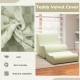 Bean bag chair with ottoman in green teddy velvet, featuring a chessboard pattern and machine-washable cover for easy.