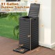 31-gallon outdoor trash can in black with lid and pull-out liquid drawer, ideal for patios and gardens.