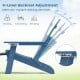 Navy All-Weather HIPS Adirondack lounge chair with 4-position backrest and retractable footrest for outdoor relaxation.