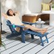 Navy All-Weather HIPS Adirondack lounge chair with retractable footrest, perfect for relaxing in the garden or patio.