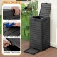 Large black outdoor trash can with lid, pull-out liquid drawer, and built-in handle for easy cleaning and transport.