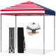 Outdoor pop-up canopy tent with American flag design, 6.6 x 6.6 feet, features UPF 50+ sun protection for events.