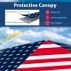 Multicolor 6.6 x 6.6 feet outdoor pop-up canopy tent with UPF 50+ protection, made of tear-resistant oxford fabric.