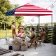 Outdoor pop-up canopy tent with multicolor design, 6.6 x 6.6 feet, ideal for parties and picnics, featuring UPF 50+ sun.
