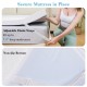 Adjustable elastic straps securing a gel-infused memory foam mattress topper for 14" deep mattresses.