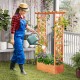Raised garden bed with side trellis and hanging roof, crafted from natural fir wood, ideal for climbing plants and.
