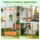Raised garden bed with side trellis and hanging roof, crafted from fir wood, ideal for climbing plants and outdoor.