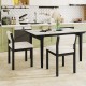 Set of 2 Sherpa upholstered armless dining chairs with wood frame, featuring a padded seat and ergonomic backrest for.