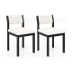 Set of 2 white dining chairs with sherpa upholstery and rubber wood frame, ideal for dining rooms and studies.