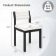 Dimensions of a white sherpa upholstered dining chair with a durable wood frame, suitable for dining rooms or.