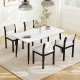 Sherpa upholstered dining chair with wood frame, ergonomic design, and non-slip foot pads, ideal for dining rooms.