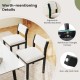Set of 2 Sherpa upholstered dining chairs with ergonomic slanted backrest and reinforced triangle corners for stability.