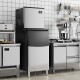 Commercial ice maker machine with 418 lbs/24H capacity and 200 lbs storage bin, ideal for busy kitchens.