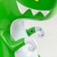Close-up of the green dinosaur bumper car's arms, featuring a fun design for toddlers aged 2-5 with safety features.