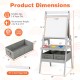 3-in-1 art easel for kids featuring a magnetic chalkboard and whiteboard, with ample storage for art supplies.