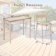 Dimensions of the 3 Pieces Patio Bar Table Set with height table and armless chairs, ideal for outdoor use.